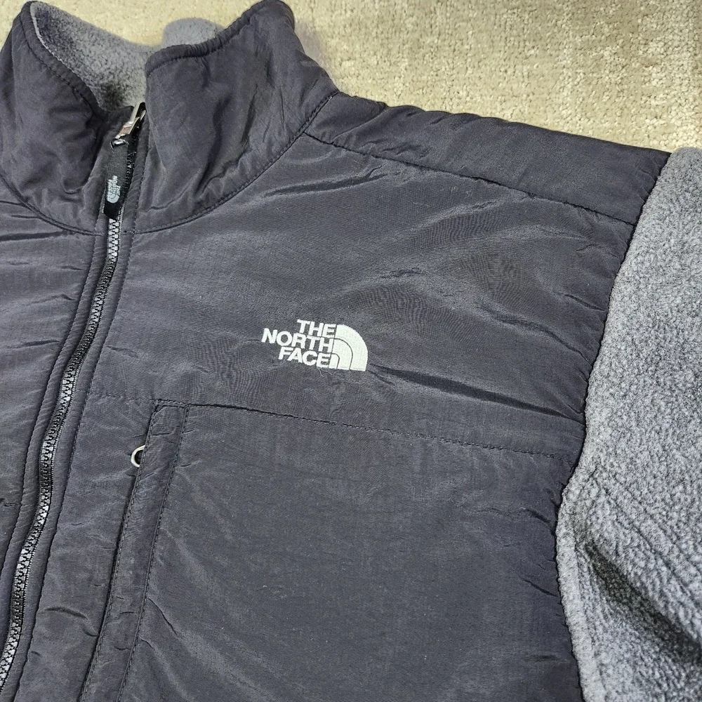The North Face Denali Jacket Men Medium Polortec Heavy Fleece Gray Black